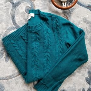2 for $30! LOFT Turquoise cable knit sweater, XS